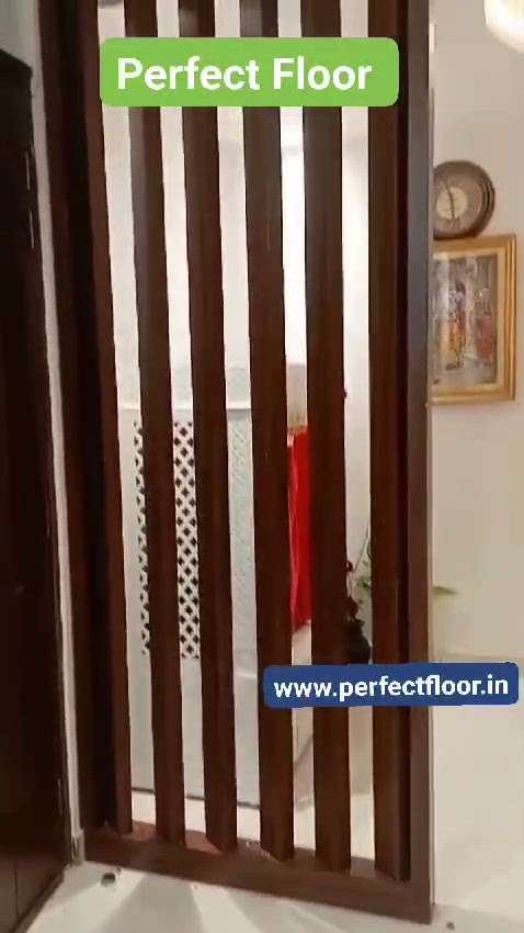 Timber tube partition in niti khan 
for buying visit www.perfectfloor.in 
 #homedecor  #partitionwall  #perfectfloor