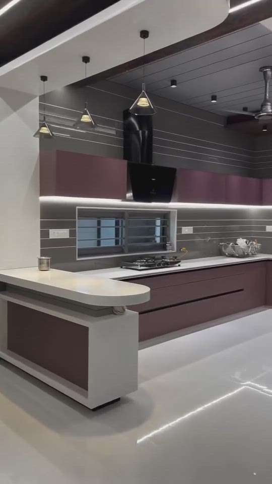 luxury kitchen design pink panther from DREAM HOME INTERIOR DECOR Rohtak Haryana 9499239962
