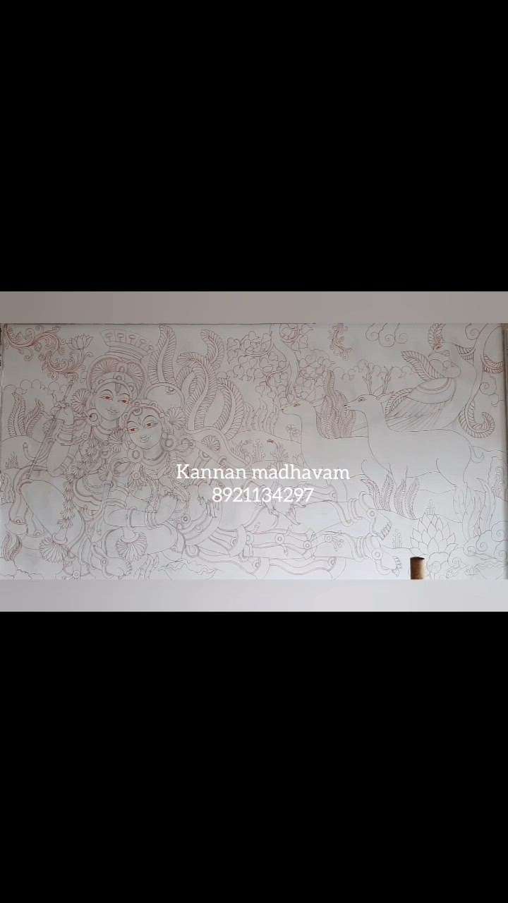 രാധാമാധവം kerala mural painting 

size 8×4