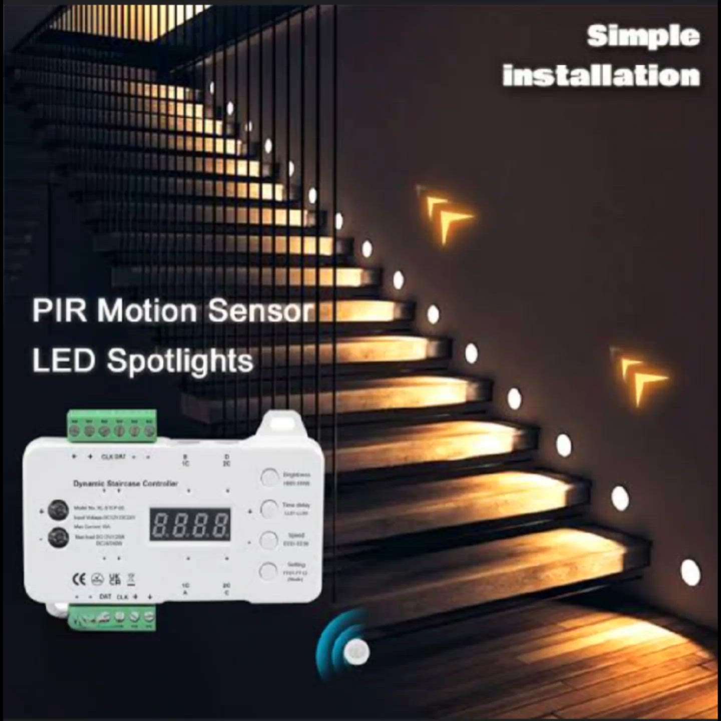 smart staircase lights 
when step into stair lights on one by one automatically