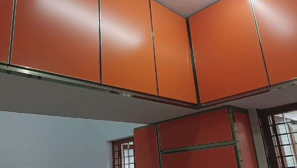 orange colour modular kitchen ACP sheet 8590050200
