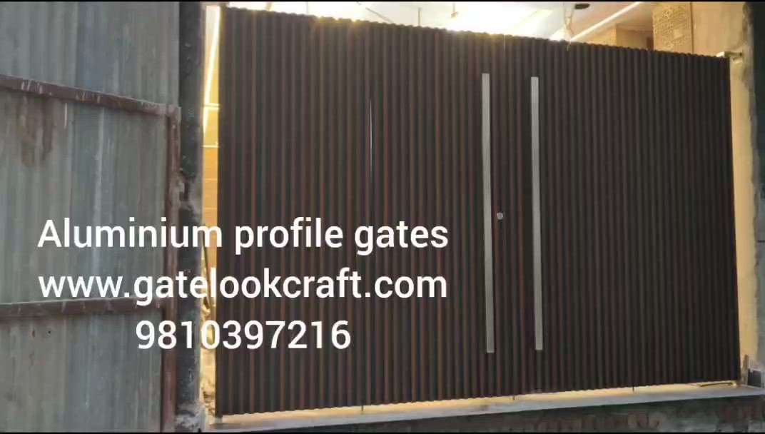 Aluminium profile gates by Hibza sterling interiors pvt ltd #gatelookcraft #aluminiumprofilegates  #aluminiumprofile #maingates #gates #modular #