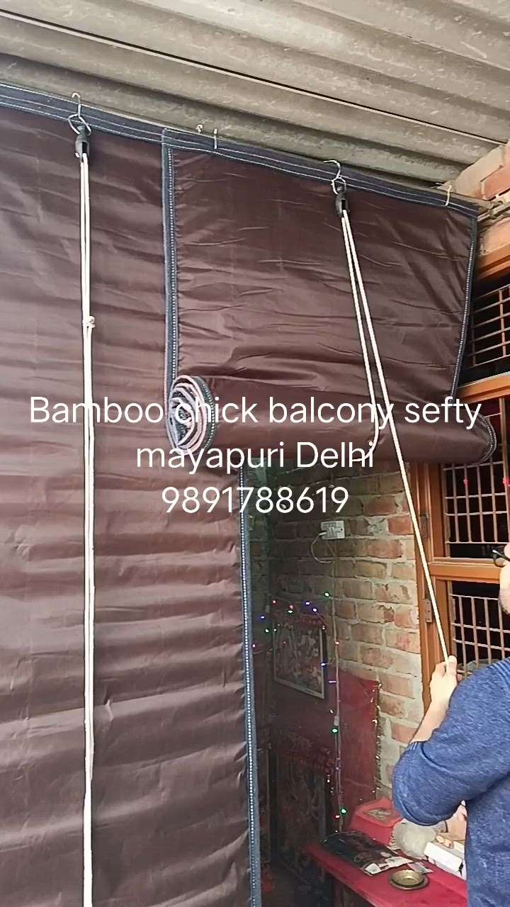 #bamboo #chick #balcony sefty #Installing mayapuri Delhi 9891788619