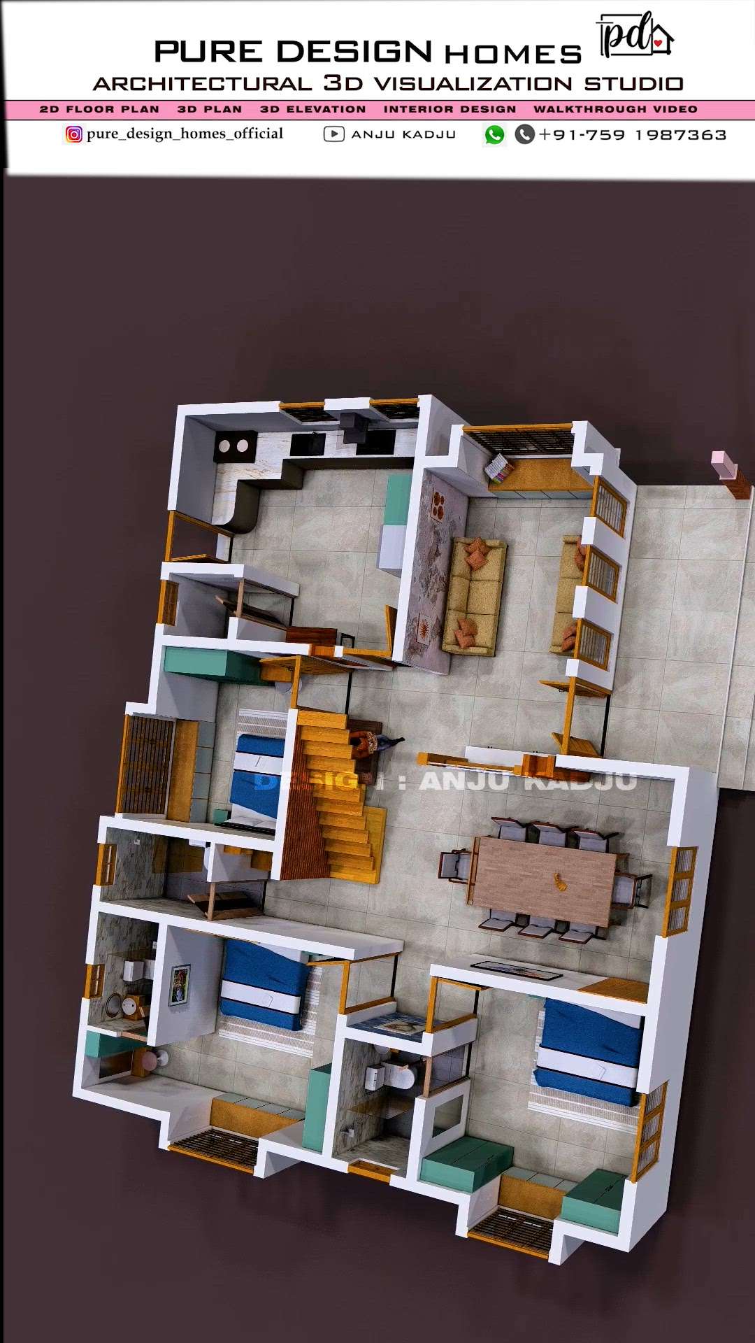 3D floor plan / interior top view /3d plan /3bhk house plan
Interior design in  one view
Designed by anju kadju
+91-7591987363
കൂടുതൽ വിവരങ്ങൾക്കായി ഈ numberil വാട്സ്ആപ്പ് ചെയ്യുക 🙏🏻
#reels
#3dfloorplan #3dplan #2bhk #plan #interiordesign #interiordesigner #interiortopview #instagram #online #3ddesigner