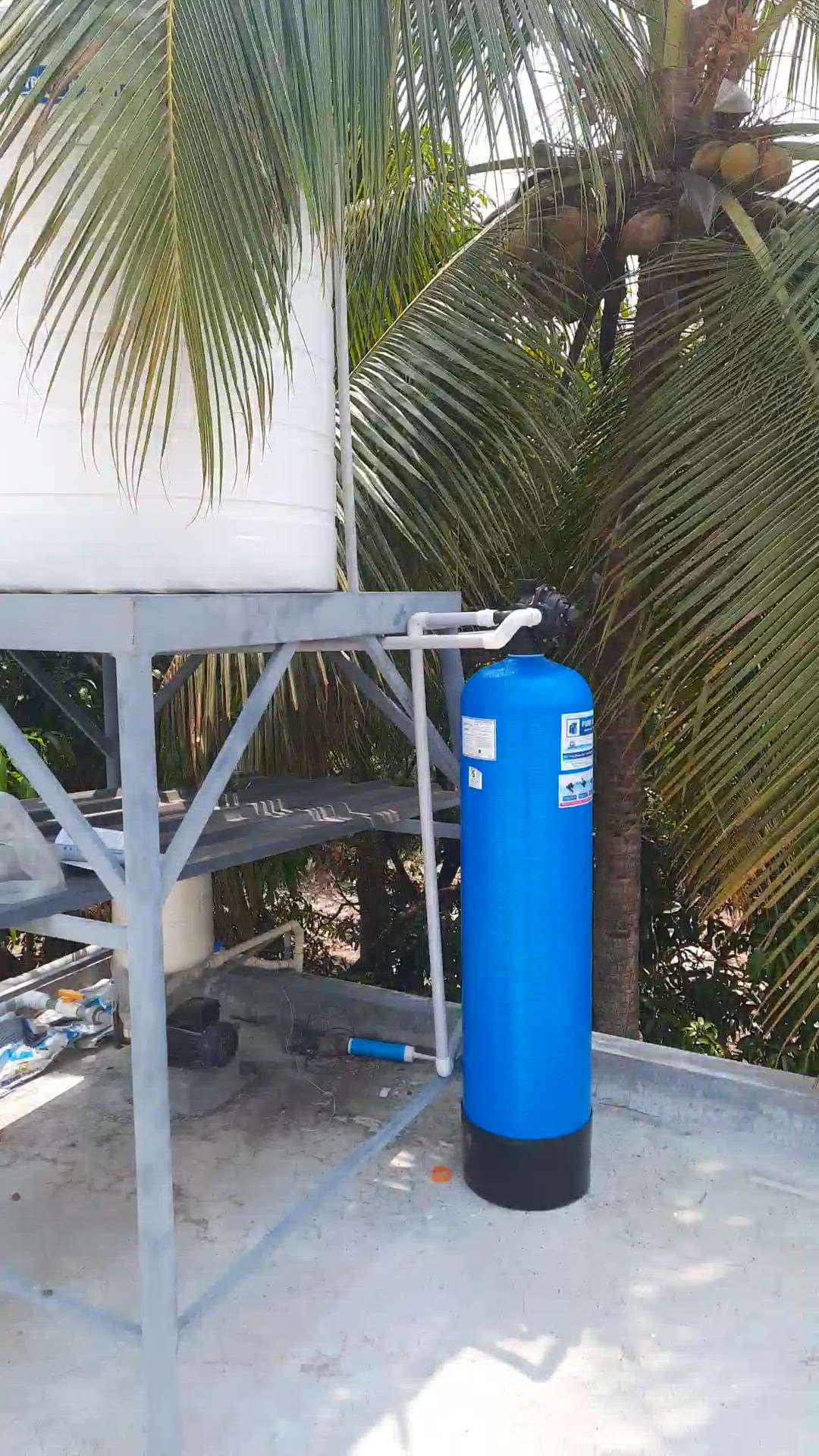 Borewell iron removal water treatment plant filtration system for home use Thrissur, Kerala.