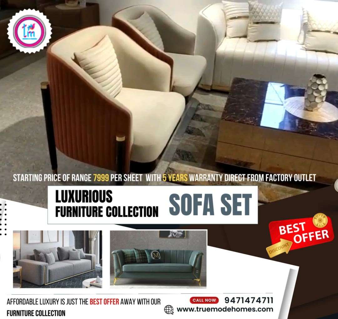 Got your Luxury Sofa's at Factory Price, will deliverd premium quality febric and good quality Sleepwell high density foam with 5 years warranty.


  #LivingRoomSofa  #Sofas  #LeatherSofa  #NEW_SOFA  #LUXURY_SOFA  #sofaset  #sofafurniture  #sofadesign  #sofabed