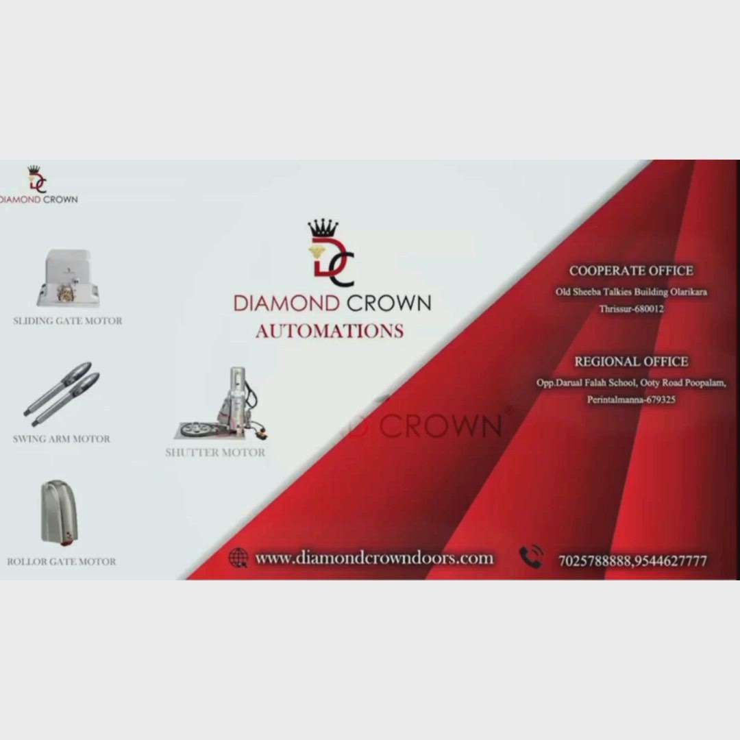 Get in touch with Diamond Crown for the most modern gate automation technologies. 
For more details contact: 09142777762 , 7025117777, 7025788888, 9544725583
#diamondcrownautomation #automaticgate #swinggate #remotegate  #homeautomation #crownmarketing #slidinggatemotors #slidinggate