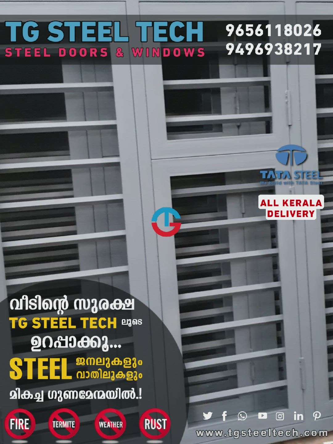 Tata gi steel windows and steel doors. All kerala delivery available
. TG STEEL TECH 
STEEL DOORS AND WINDOWS 
KOTTAKAL, MALAPPURAM 
9656118026
9496938217
8943918026 

#TataSteel #tata #steelwindows #windows #Doors #steel #kerala #katla #wood #frame #steeldoors #tgsteeltech #door #window #housing