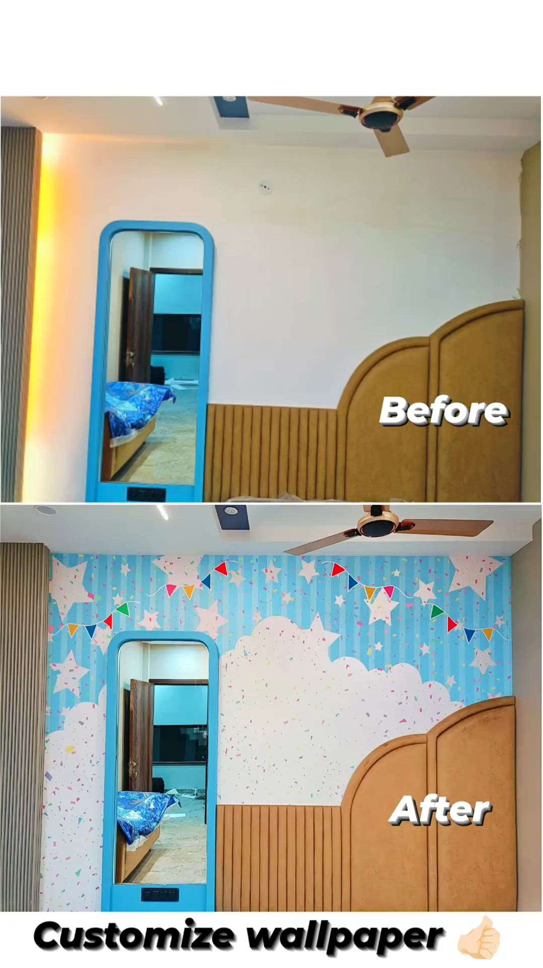 kids room customize wallpaper side done 👍🏻 
 #customized_wallpaper  #HomeDecor  #indorecity  #premiumquality