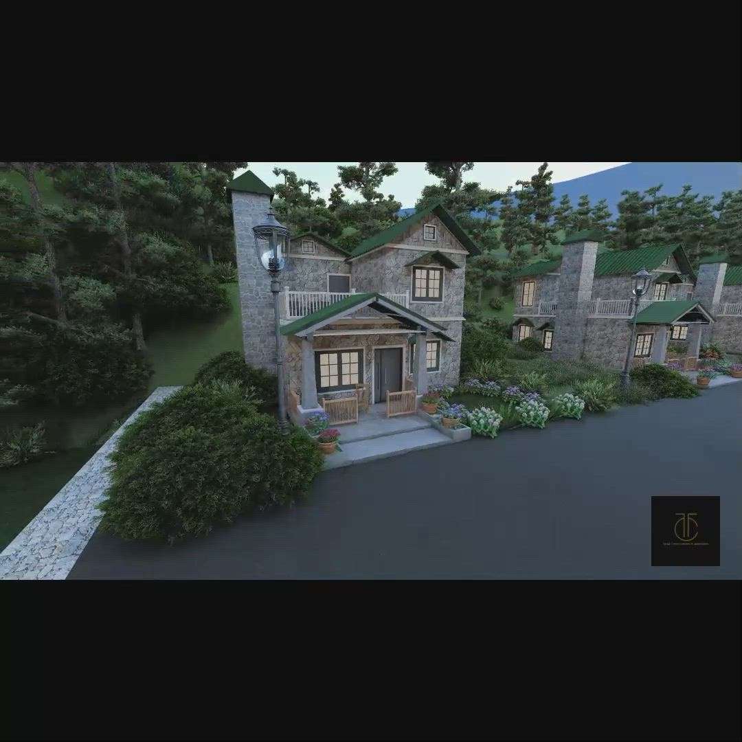 walkthrough of cottage front facade in Nainital design and made by TCA #walkthrough_animations  #frontElevation  #architecturedesigns  #InteriorDesigner  #outdoorplant  #SlopingRoofHouse  #3dsmax  #skechup