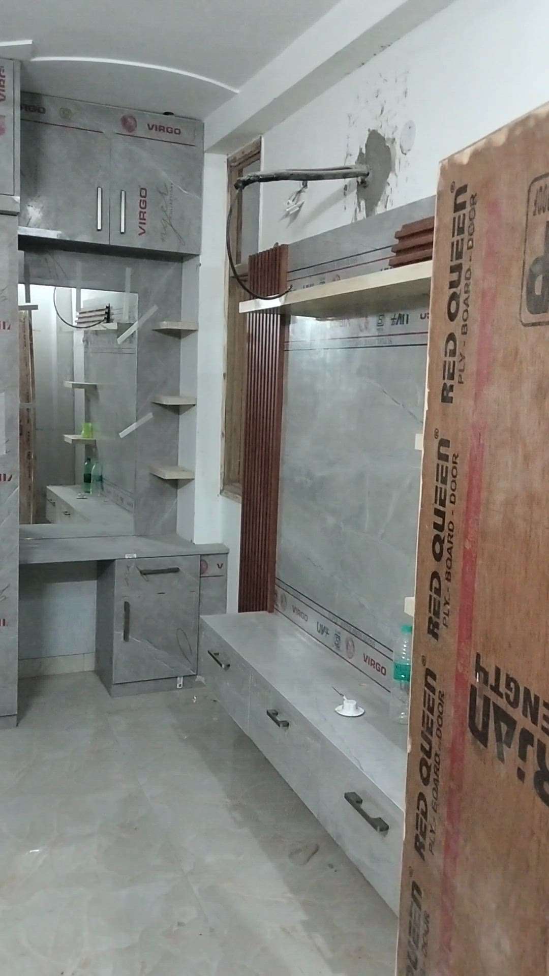 1 bhk flat wardrobe and kitchen installation work done 
 #4DoorWardrobe  #LShapeKitchen