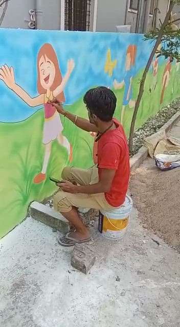 Play school wall cartoon painting artist  ( Nagpur ) 1600 sqfit area complete 7 days final painting work 
#wallcartoonart #wallcartoonartist #shemrock #walldecor #kidzeeindia #walldesign #kids #explorepage