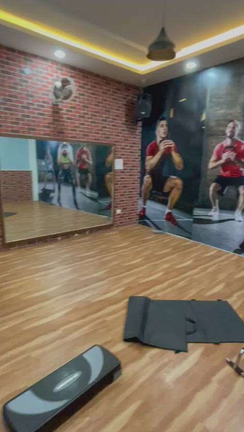 Gym interior all interior and exterior work turnkey project office and home #InteriorDesigner  #RoofingIdeas  #HouseDesigns #FoldingDoors #mirror