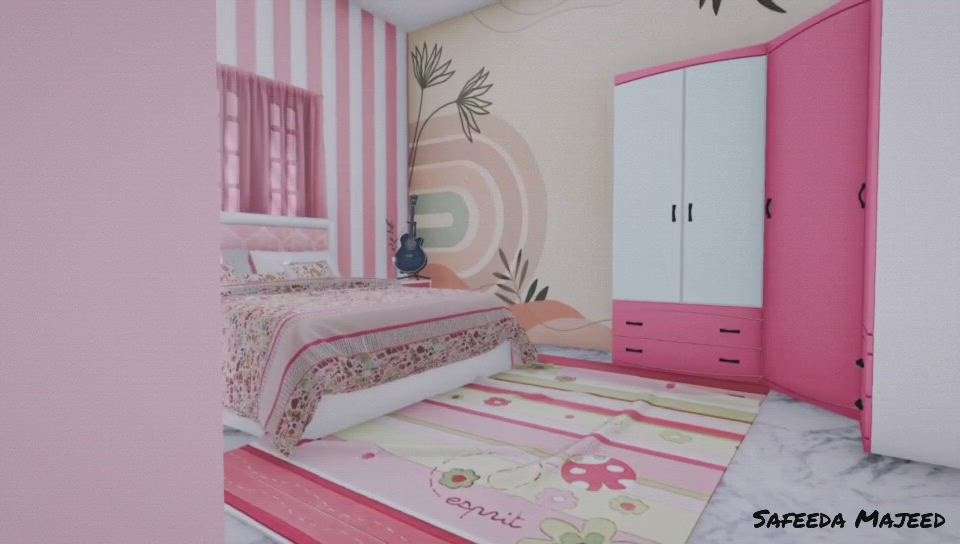 #KidsRoom #pinkroom #wallart #wallartwork #WallPainting #Simply #budget_home_simple_interi #lowcost #Simplestyle