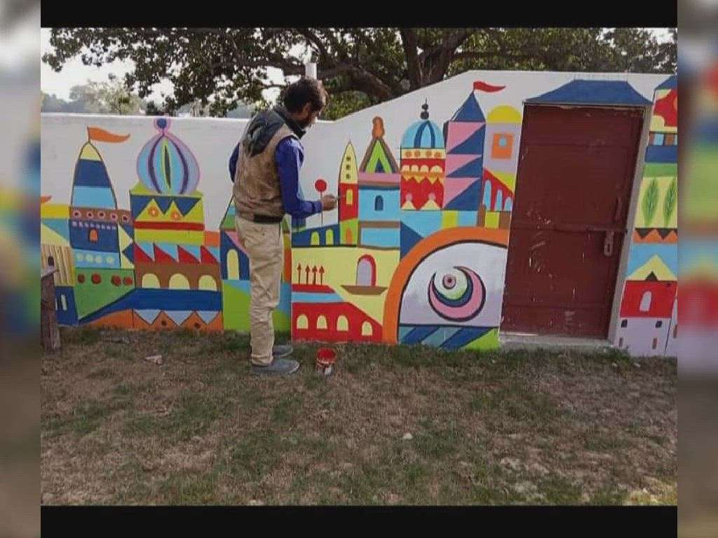 hi ... wall painting 🎨 work ... indoor , outdoor wall . painting... noida ncr... for orders.