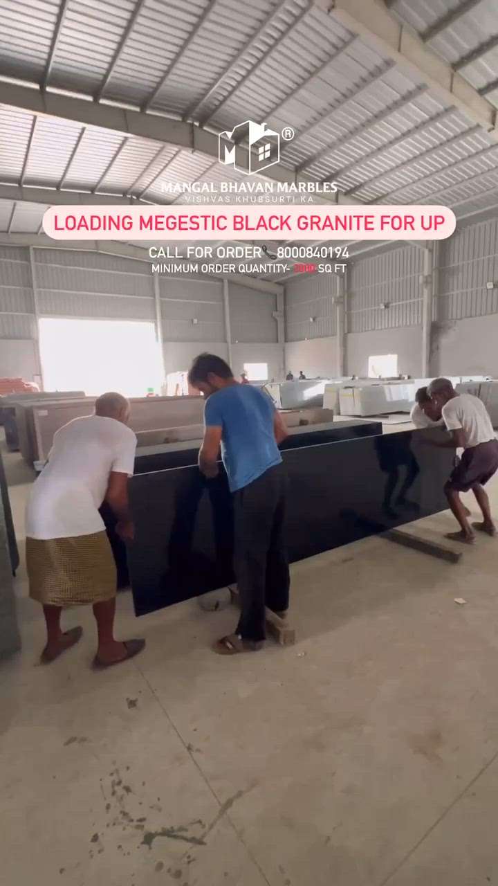 3500 sq ft black granite loading for up. Mangal Bhavan Marbles 8000840194
