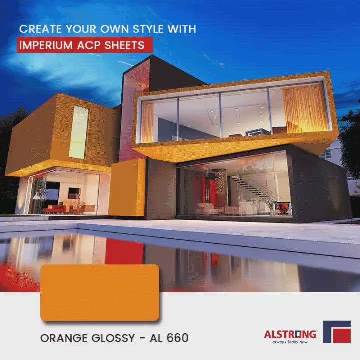 ACPSheets from the house of #AlstrongIndia makes style statement. Choose the color & design you like to make it a reflection of your taste and personality. #alstrong_aluminium_composite_panels  #acp_cladding  #exterior_Work  #exteriordesing