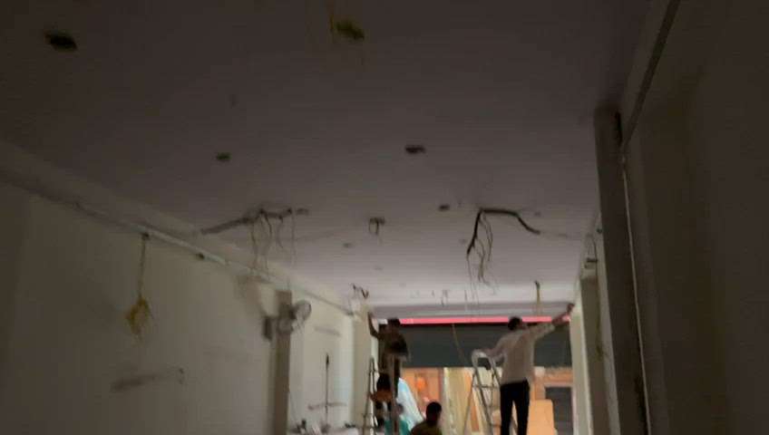 1st day of ceiling electrical work going on......