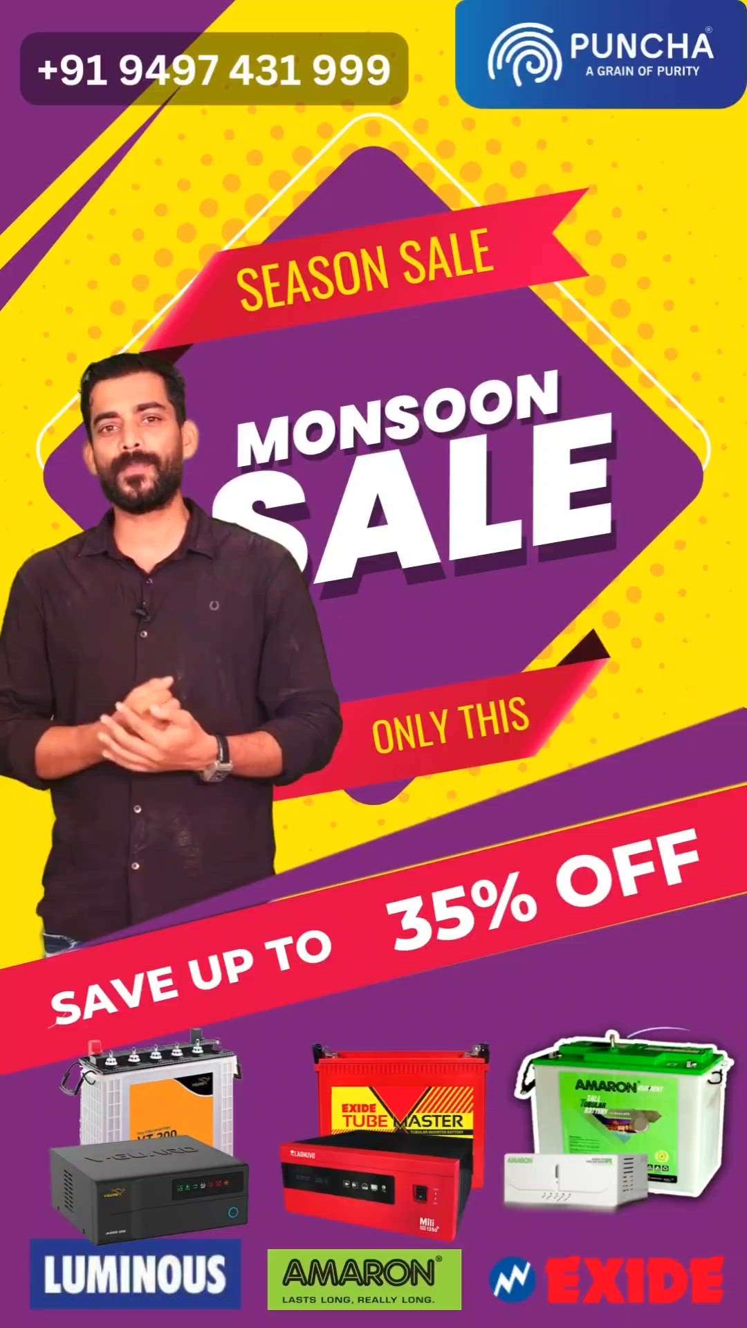 #monsoon #sale #inverter #battery
#punchain
mob=+919497431999