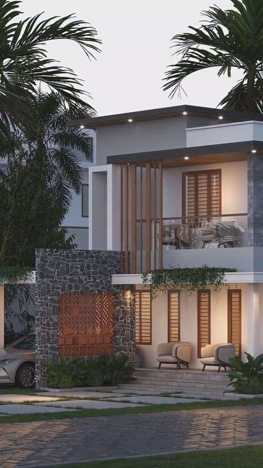 new work 💫
1199 sqft + 107 sqft porch area
3 bhk.. 
 #KeralaStyleHouse  #keralahomeplans  #keralahomestyle