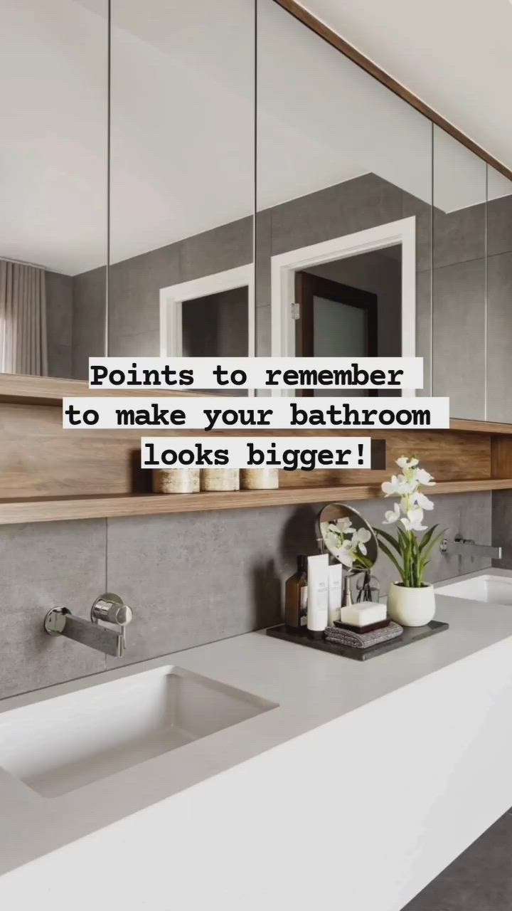 || Points to remember to make your bathroom looks bigger ||
.
.
.
#bigbathroom #bathroomdesign #designtipsandtricks #bathroomdecor #vanities #designtip #tip #décor #bathroomtiles #mirrors #bathroommirror #reelsinsta #bathroomreels #tiles #glass #bathroom  #happyweekend #washroomdesign #valhalladesignwork