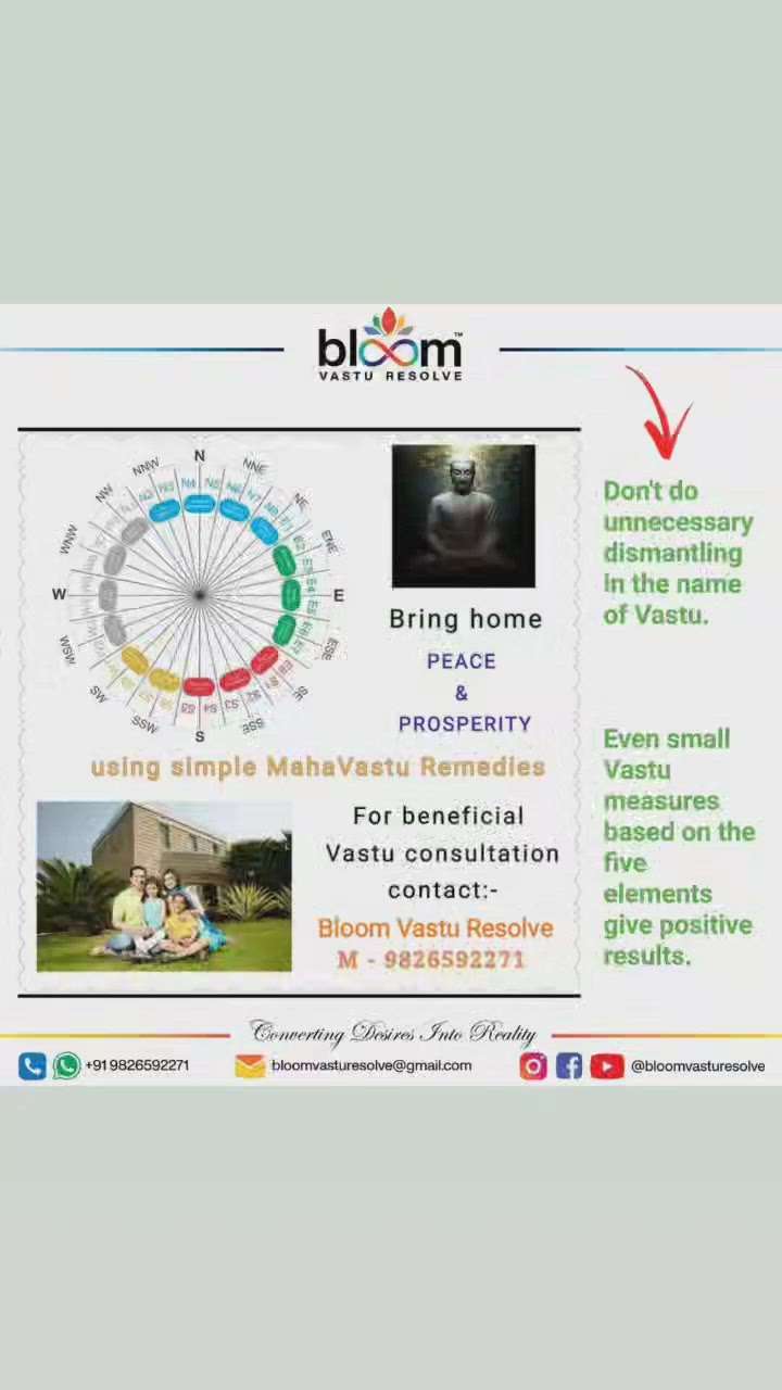 Your queries and comments are always welcome.
For more Vastu please follow @bloomvasturesolve
on YouTube, Instagram & Facebook
.
.
For personal consultation, feel free to contact certified MahaVastu Expert through
M - 9826592271
Or
bloomvasturesolve@gmail.com

#vastu 
#mahavastu #mahavastuexpert
#bloomvasturesolve
#vastuforhome
#vastureels
#vastulogy
#वास्तु
#vastuexpert
#vastuforbusiness
#vasturemedy