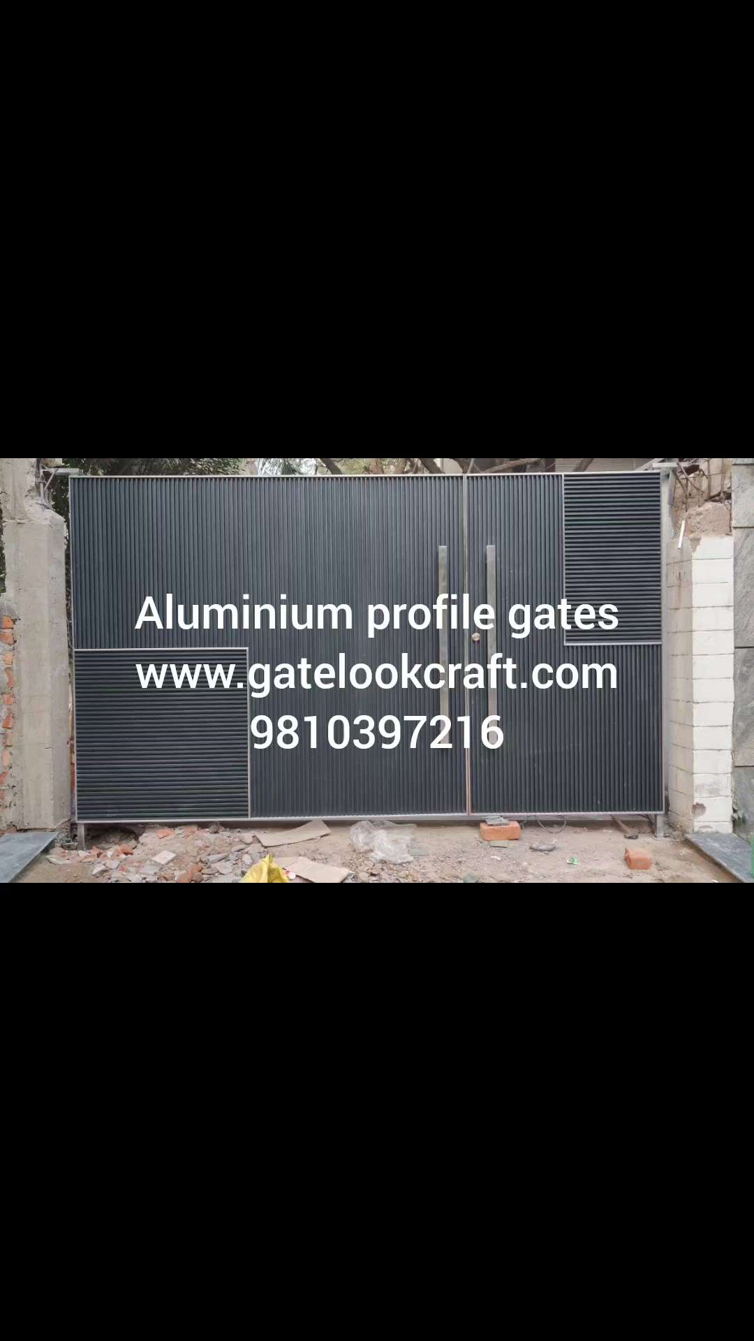 Aluminium profile gates by Hibza sterling interiors pvt ltd #gatelookcraft #aluminiumprofilegates #profilegate #maingates #aluminiumgates #modulergates #fancygates #gates