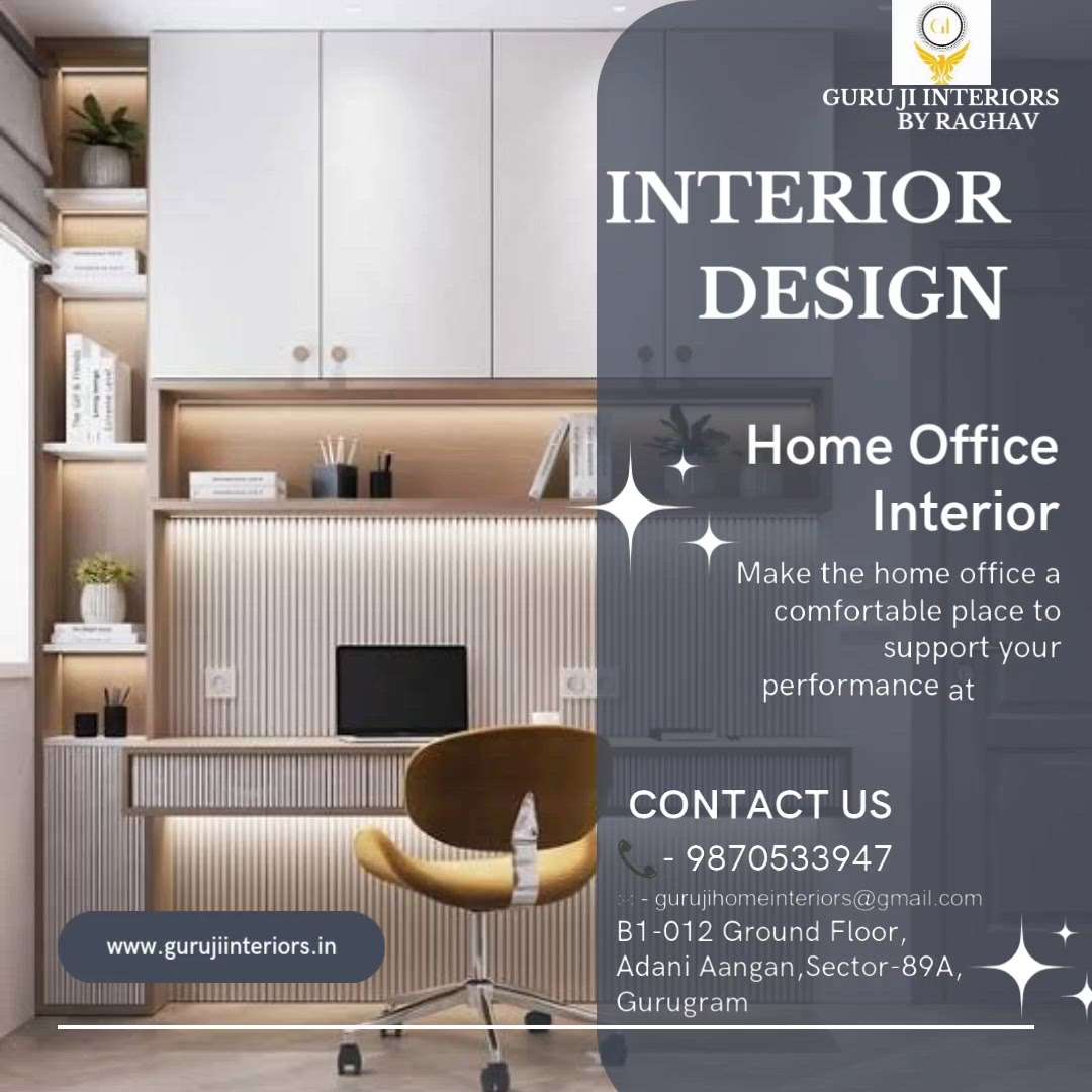 ✨ Home Office Interior Design
@ Best interior designer in all over Gurugram #gurujiinteriors
.
Designed by - Raghav 
Guru ji interiors 
Call - 9870533947
.
.
 #gurujiinteriors
#homeofficeinterior #interiordesign
#interiors