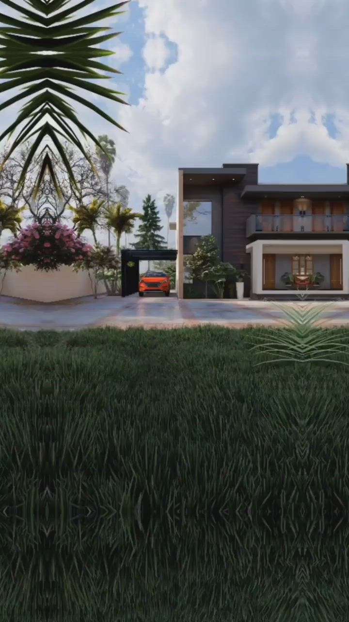 Home renovation design.
Location. Kadakkal, Kollam. 
 #HouseRenovation  #3DPlans  #elevationideas