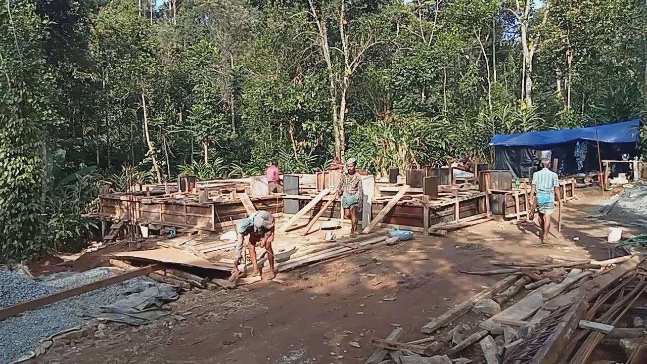 Foundation concrete Work
at Rajakadu