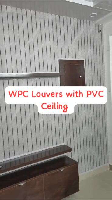 Pearl Interiors # WPC Louvers  # PVC Ceiling  # TV Unit