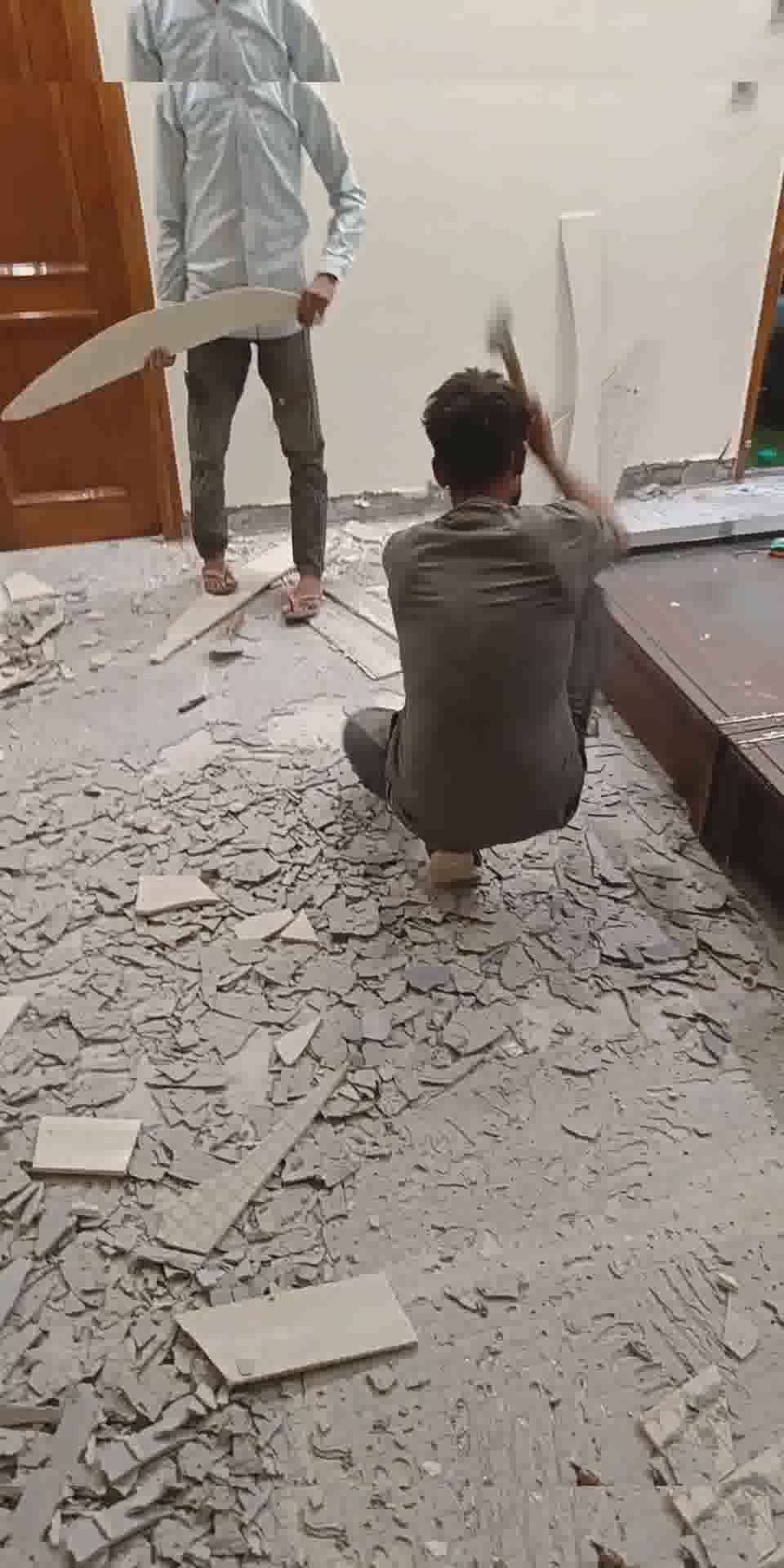 old Floor Dismantling after new ceramic vitrified tiles flooring  #viralposts  #video  #viralkolo