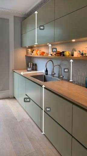 standard height of cabinets in different level

#ModularKitchen
#KitchenIdeas