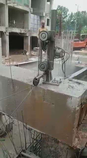 wires saw cutting at kollam. kerala. #concretecutting