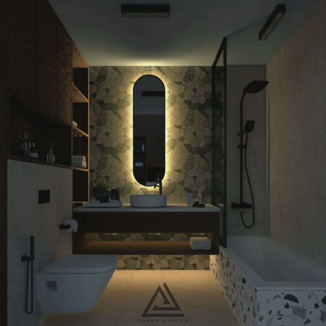 Good day starts with a good Mood! Good interiors make good Moods! 😉 DM us for any Design or construction related Consultation 
.
Follow @aarchangles for upcoming content 🎈 | Save for Later ✅
.
.
#bathroom #interiordesign #architecturephotography #instareels #bathroom #beautiful #repost #architecture #design #trendingreels #aarchangles #photooftheday #art  #youtube #r #foryoupage #illustrarch #post #exploremore #bathroomdesign