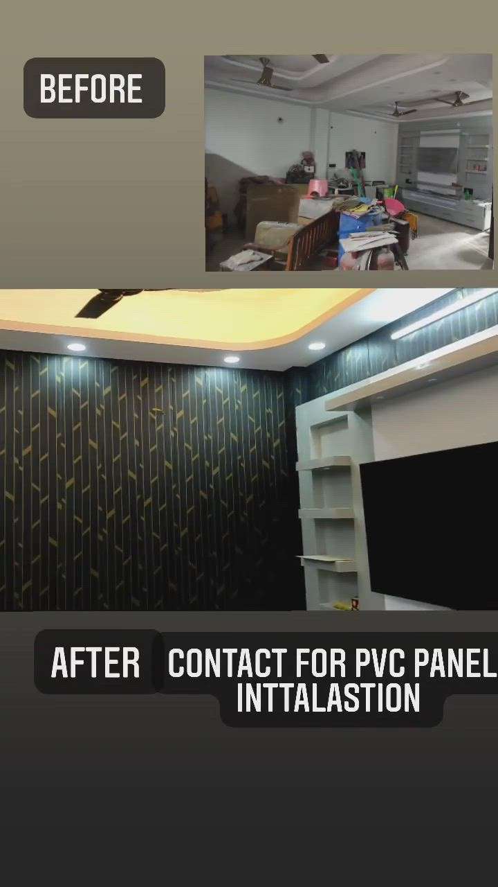 #pvcpanelinstallation 
CONTACT FOR PVC 
PANEL WPC LOUVERS
WALLPAPER