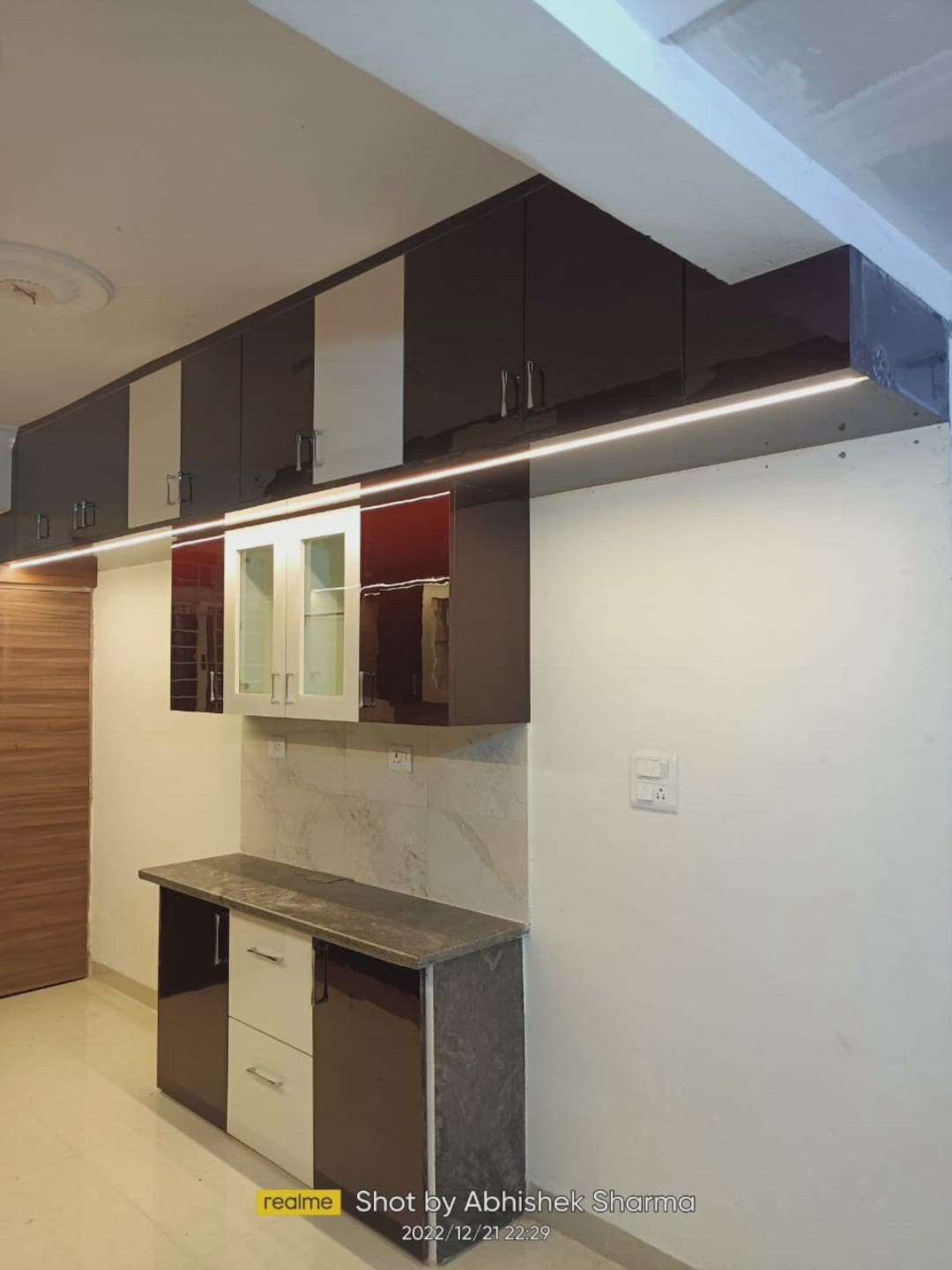 2bhk flats interior design  #darkwoodinterio #ModularKitchen #BedroomDecor #WoodenBeds