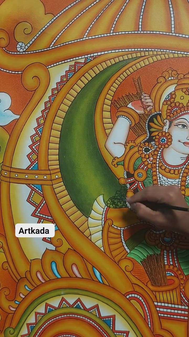 #kerala  #Traditional  #mural  #painting on  #canvas  
.
 #InteriorDesigner  #HomeDecor  #TraditionalHouse  #Poojaroom  #HindusPrayerRoom  #LivingroomDesigns  #Architect  #WallDecors  #LivingRoomPainting