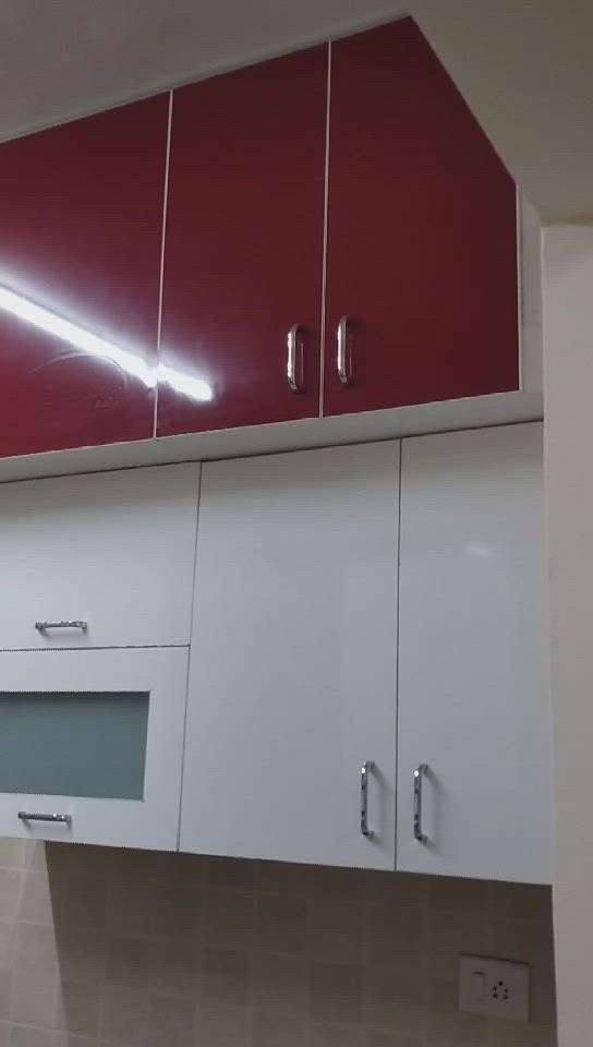 RED &WHITE PARALLEL SHAPE KITCHEN