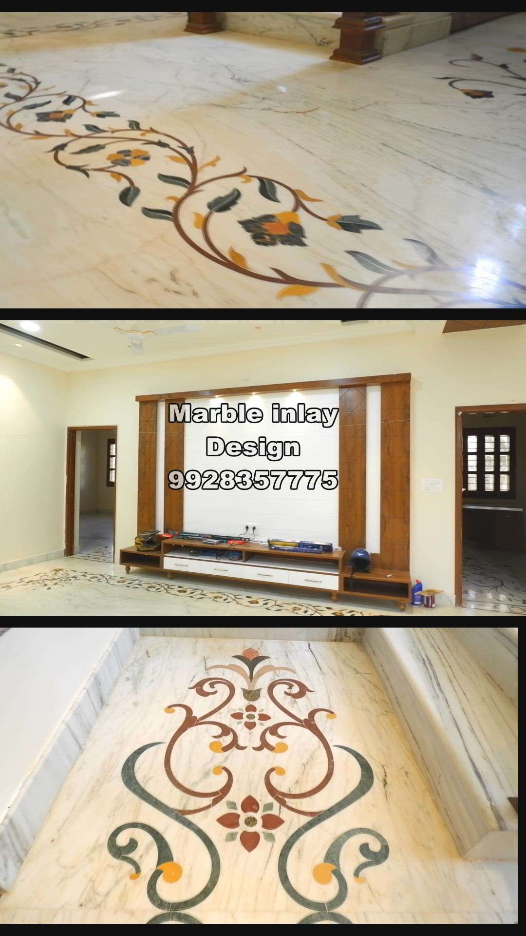 marble inlay floor design marble inlay work natural stone flower leaf  #MarbleFlooring #FloorPlans #italianmarbles