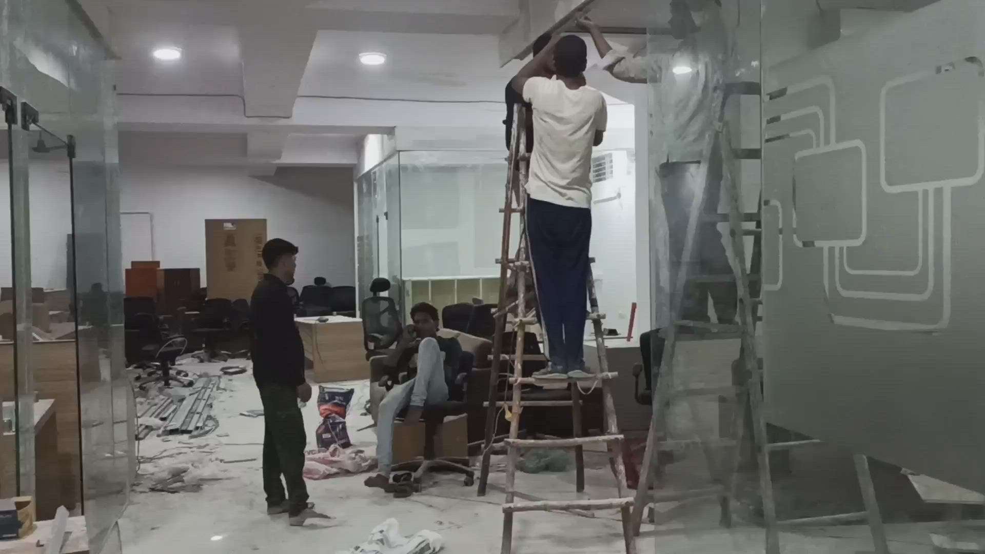 gypsum partition or glass partition installation service