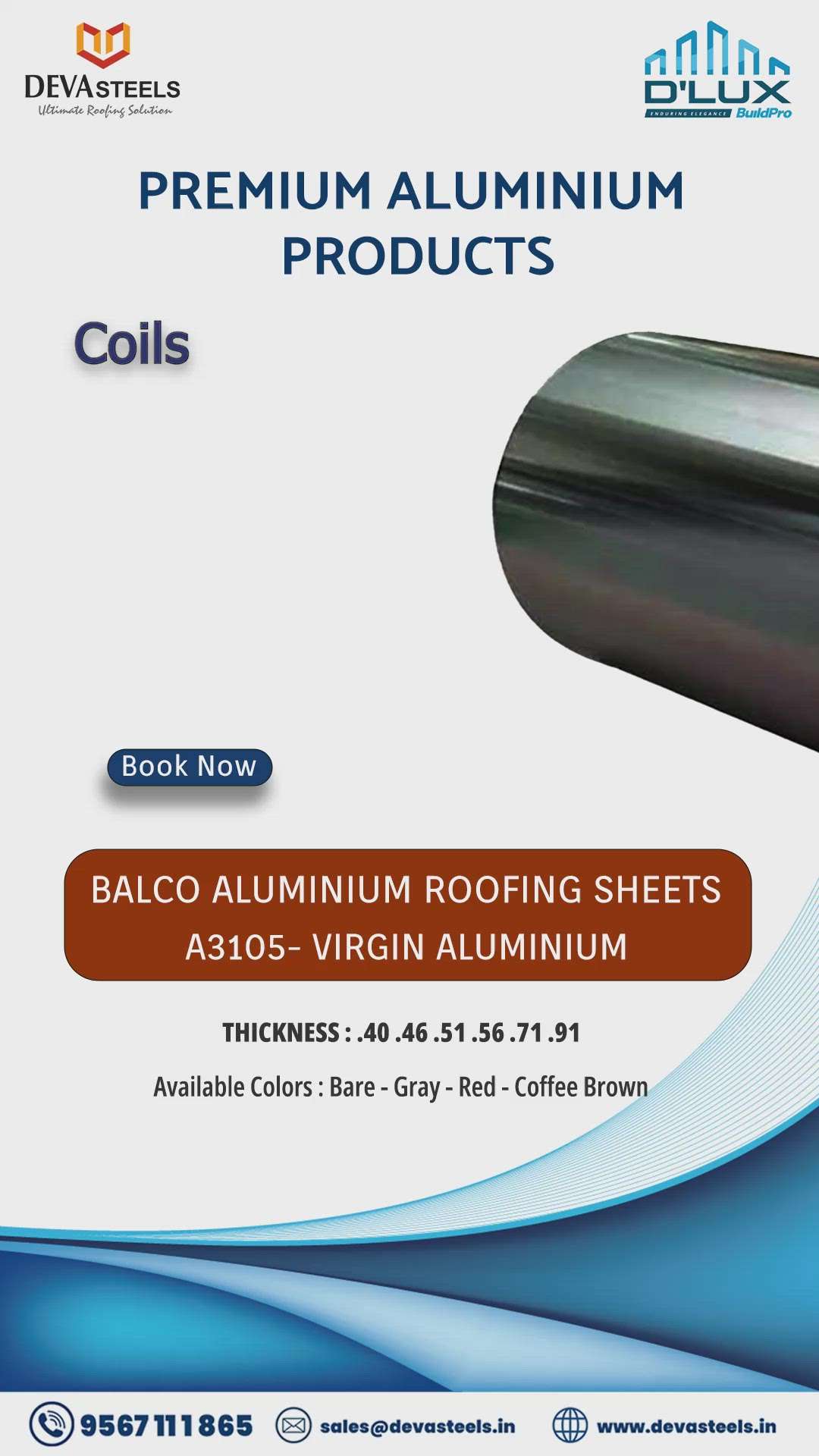 High quality ALUMINIUM products from deva steels..

✅ A3105 GRADE - high quality
✅. 40 mm to. 91 mm
✅ Light weight
✅ Variety of product range

#aluminiumroofing #Aluminiumcompositepanel #aluminiumcladding #aluminiumcoils
#aluminiumtilesheets

#BALCO #JINDAL