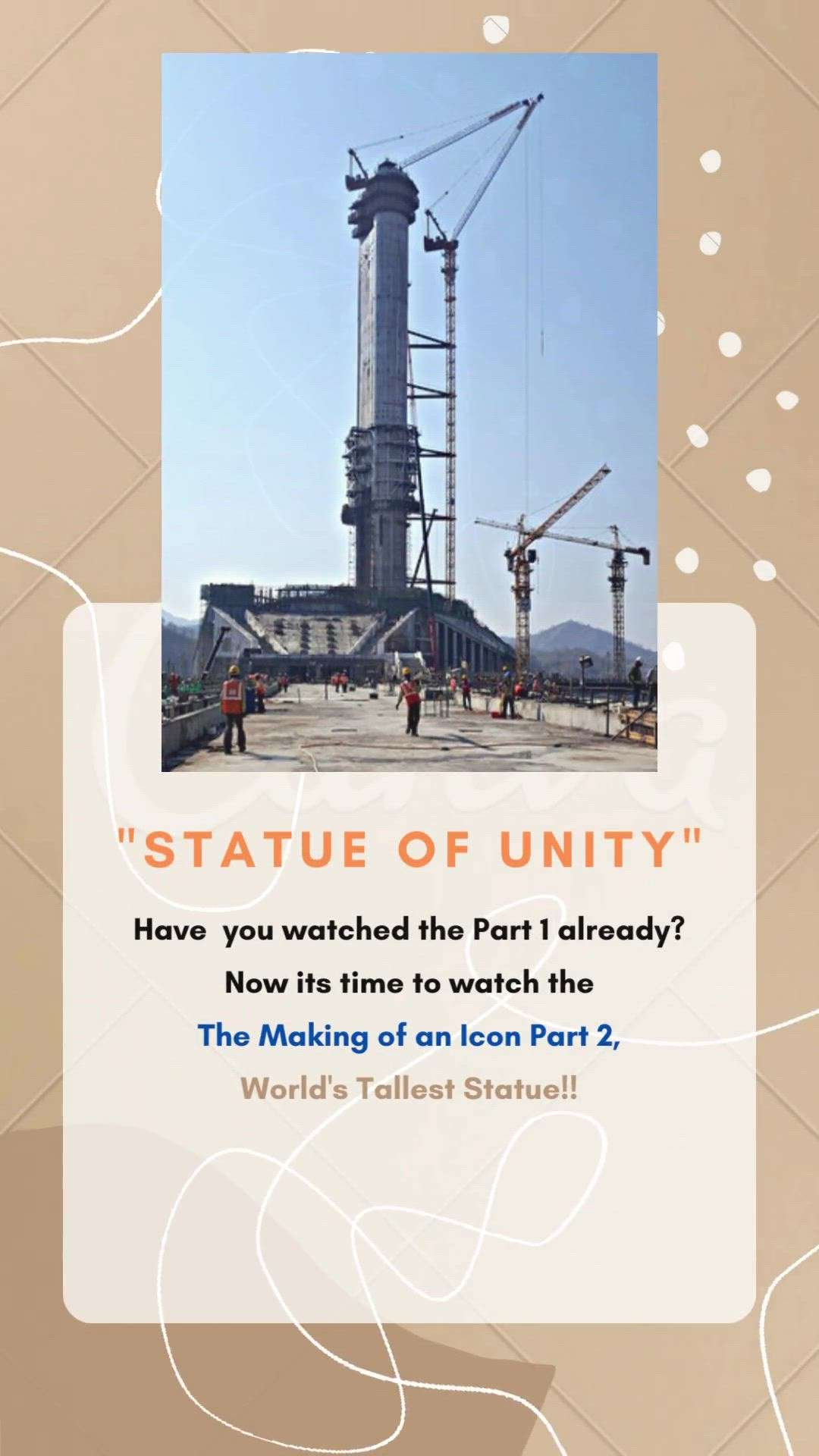 Here we go! Part 2 is now live. Check out the full video on our YouTube channel. Link: https://youtu.be/S9FJ5v4p26U


Follow us for more such amazing updates 
.
.
#statueofunity #statueofunity🇮🇳 #statueofunitytourism #statueofunitytentcity #statueofequality #unity #runforunity #unitymarch #nationalunityday #unityday #unity3d #unitymarch2022 #nationalunityday2020 #nationalunityday2022 #sardarvallabhbhaipatel #kevadia #ironman #ironmanofindia #architect #architecture #2022 #avminfratech #engineeringmarvel #part2 #youtube