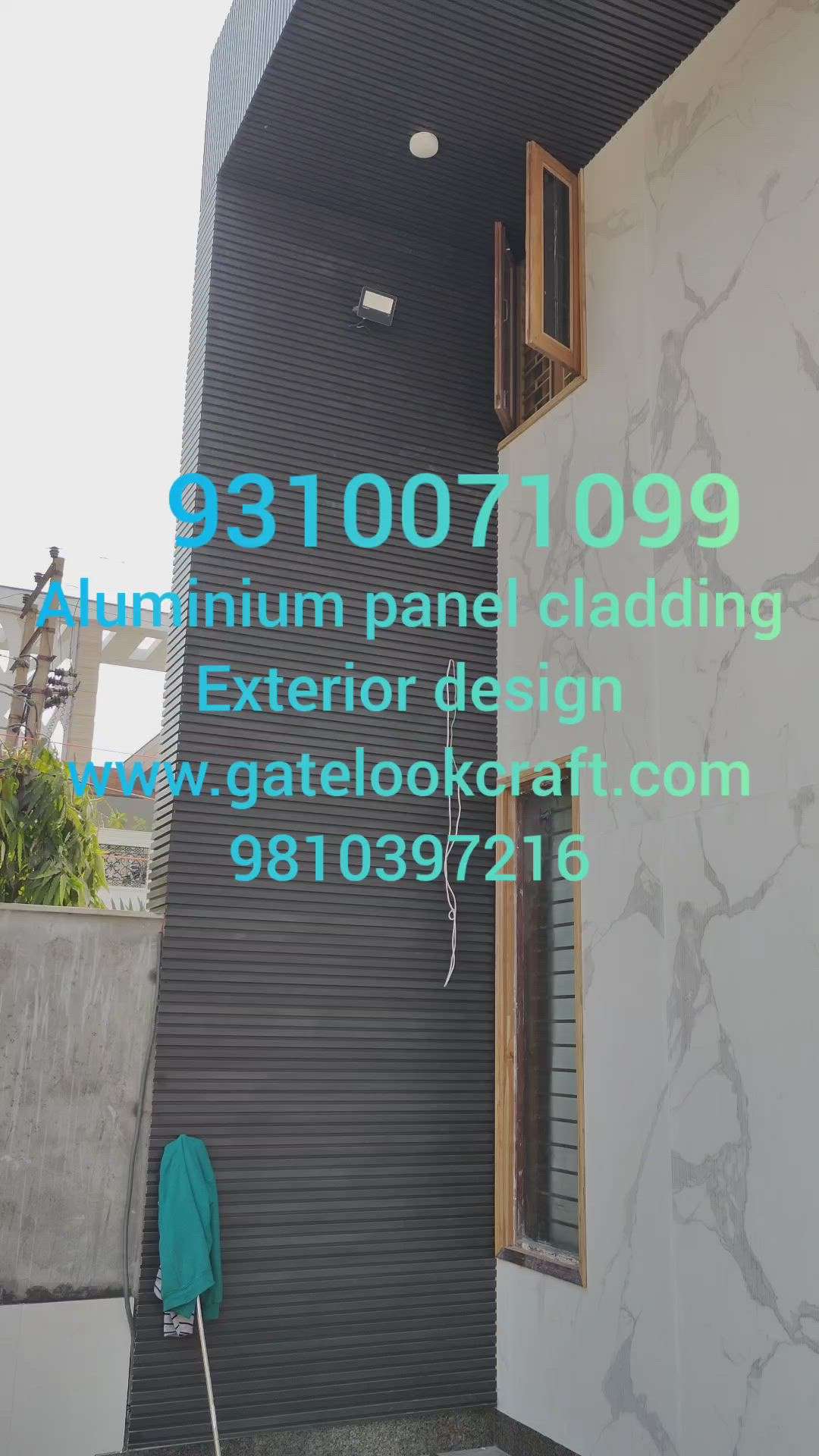 Aluminium profile gates & cladding exterior design by Hibza sterling interiors pvt ltd  manufacture in Delhi Gurgaon Noida faridabad ghaziabad Soni pat bhadugadh NCR #aluminiumcladding #cladding #cladingsystem #exteriorclading #frontelevation #aluminiumprofilegate #maingates