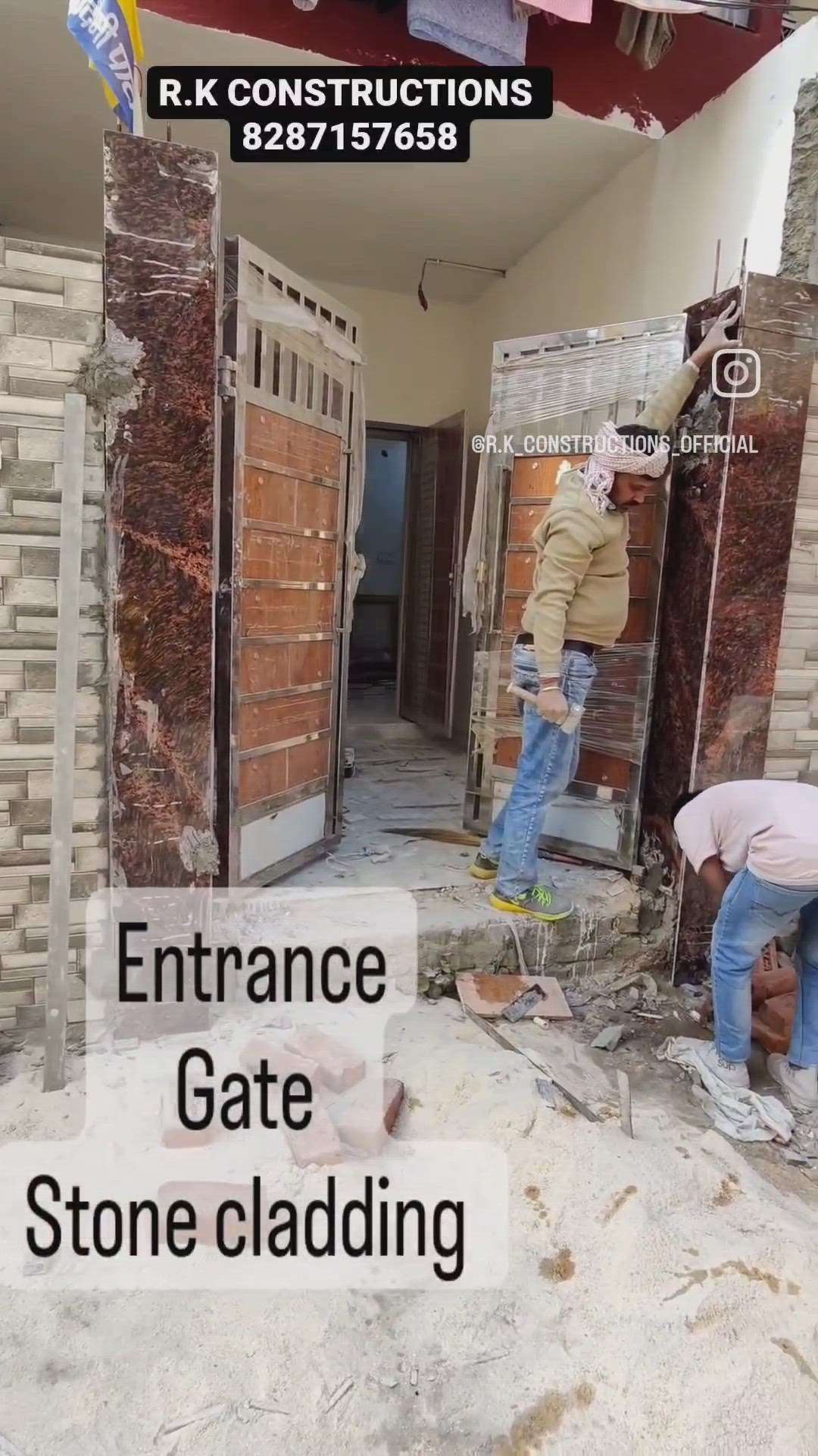 Entrance gate 
#stonecladding #teamwork #HouseRenovation 

contact :- 8287157658