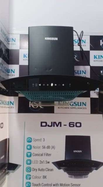 KINGSUN KITCHEN CHIMNEY
MODEL-DJM-60
SUCTION CAPACITY- 1200
CONICAL FILTER
OIL COLLECTOR CONCEPT
HEAT AUTO CLEAN  WITH MOTION SENSOR
