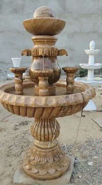 round boll fountain  #roughstone  #RoundDiningTable  #OrnamentalGrassgarden  #UTKARSHY