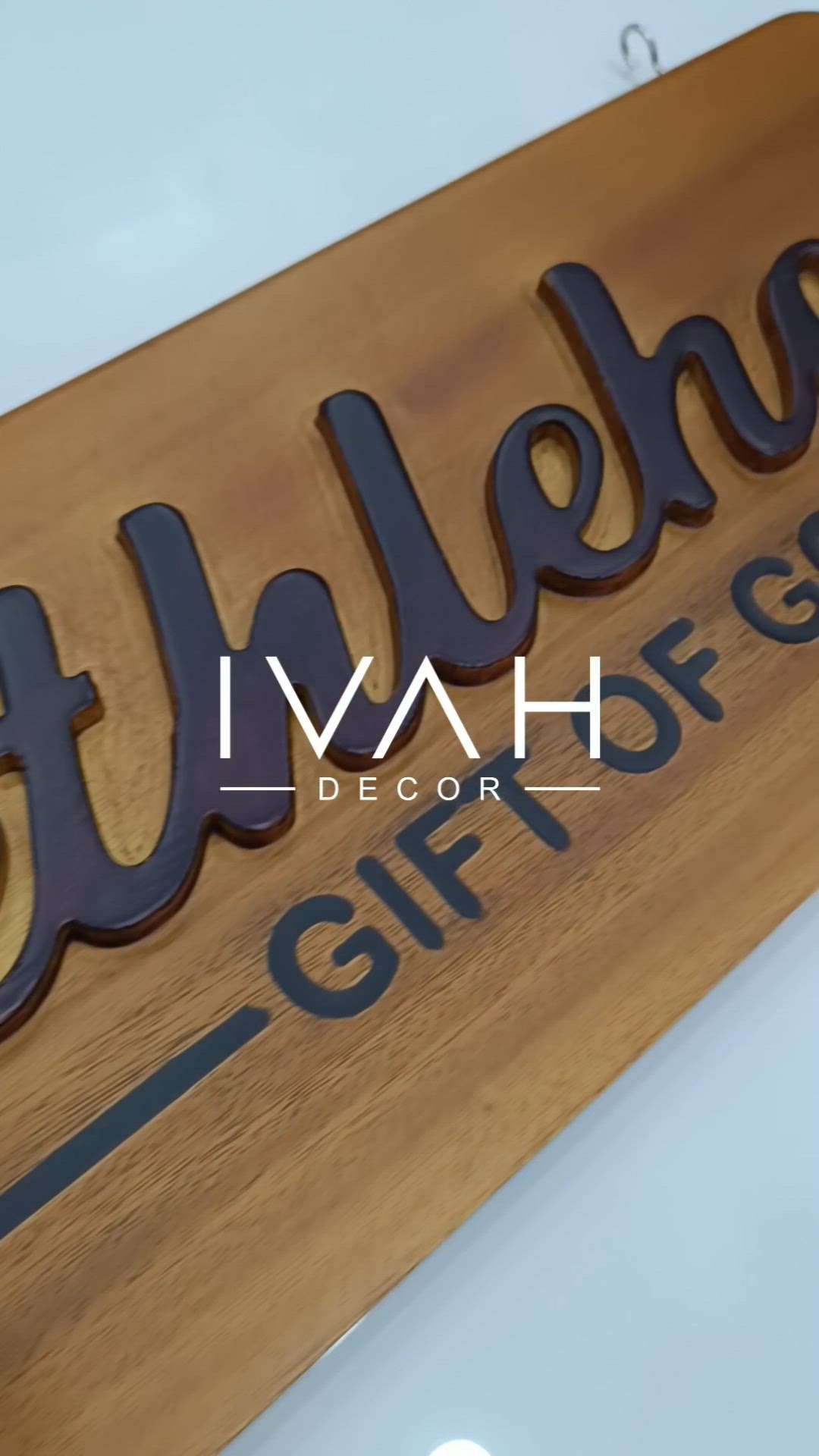 Wooden House Name Board | House Name plate Design | Wood carving House Name Plate | IVAH Decor