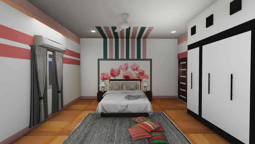 interior of Bedroom, only paint work, as per client demand. (low budget)
