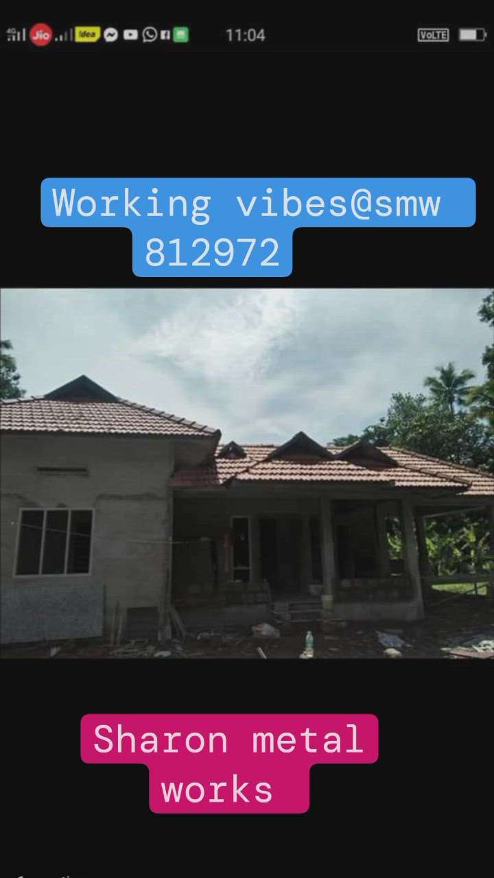 working vibes@smw 
kottayam manarcad 
sharon metal works
all kinds of welding roofing and roof tile work soluction 
working vibes@smw